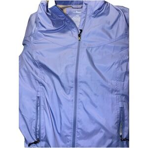 L.L.Bean Women's Wind/rain L Jkt Blue Mesh Lining Zip Pockets 4015